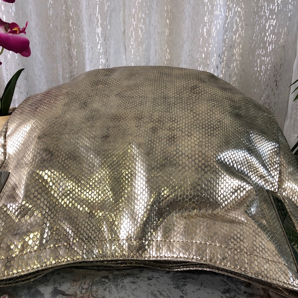 Michael Kors Julian Python Print Gold Hobo - image 4